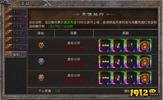 1912yx《逆神》5月28日-30日月末活动公告！！